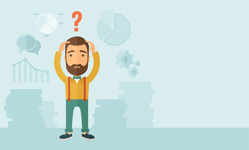 Hombre con incertidumbre sobre .as